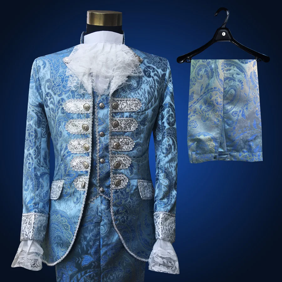 

The Blue Palace suits Western-style wedding suit European opera singer performing stage emcee studio dress