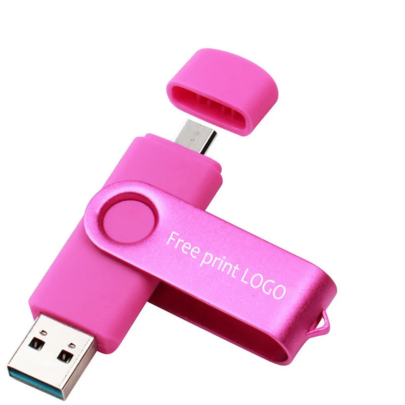 JASTER USB OTG флэш-накопитель 8 ГБ 16 ГБ 32 ГБ 64 Гб 128 ГБ флеш-накопитель для Android мобильного телефона Micro(5 шт. бесплатный логотип - Цвет: Pink