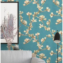 HaokHome винтажные цветы Пион обои для стен 3d синий/коричневый/желтый съемный Textur для гостиной контактная бумага Настенный декор