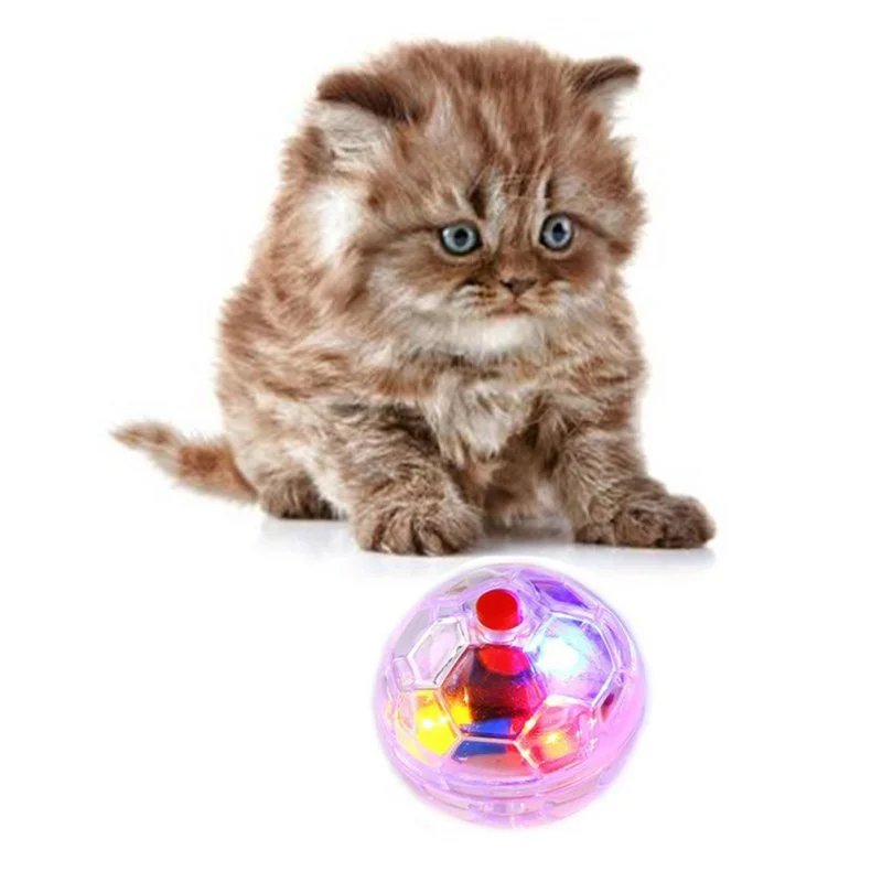 Светодиодный Забавный интерактивный кот игрушки мигающий шар щенок игровые товары любимые животные аксессуары с кнопкой батареи