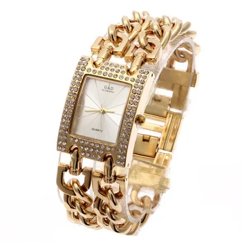 G&D Women Quartz  Wristwatches Gold Stainless Steel Top Brand Luxury Watch Analog Dress Relogio Feminino Reloj Femme Clock Gifts