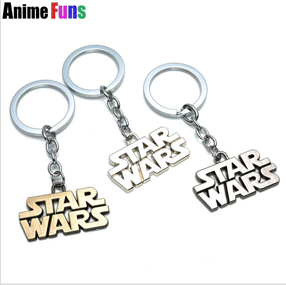 

3 colors Movie Star Wars Letters Logo Keyring Souvenir for women man Keychain Pendant Charm Cosplay Birthday Gift drop-shipping
