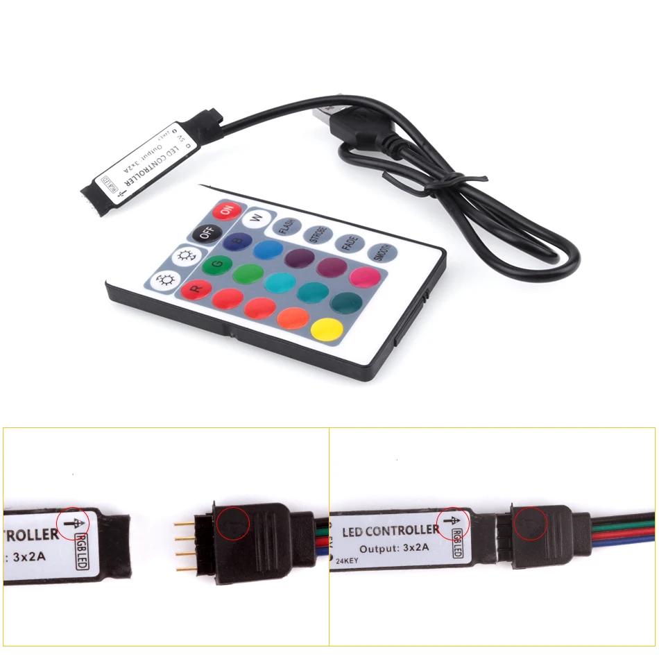 DC 5 в USB светодиодный RGB контроллер для USB Светодиодная лента мини 3Key управление 24Key ИК пульт 17Key RF беспроводной пульт дистанционного управления