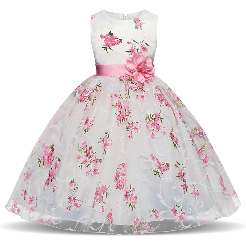 

Pageant Children Clothing New Design Vestido Infantil Embroidery Flower Kids Dresses for Girls Baby Child Party Wear Summer 8T