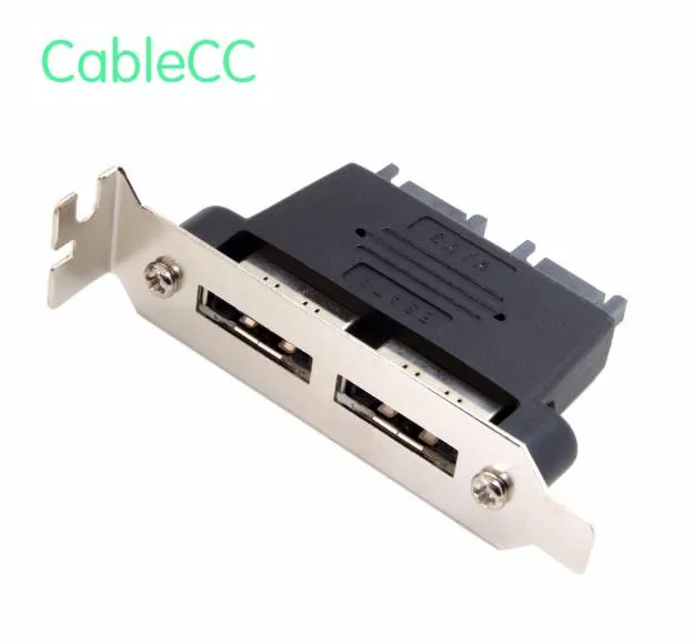 

Male to Dual Port SATA 7pin to Esata 7Pin Adapter Male with Low Profile PCI-E Bracket