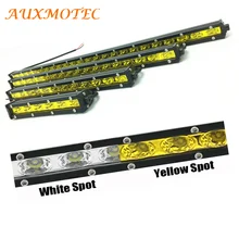 Buy Spot Led Work Light Bar Yellow White Barra Led Offroad Work Light 4WD 18w 36w 54w 72w 90w Single Row Light Bar Pickup 4x4 12V 24 Free Shipping