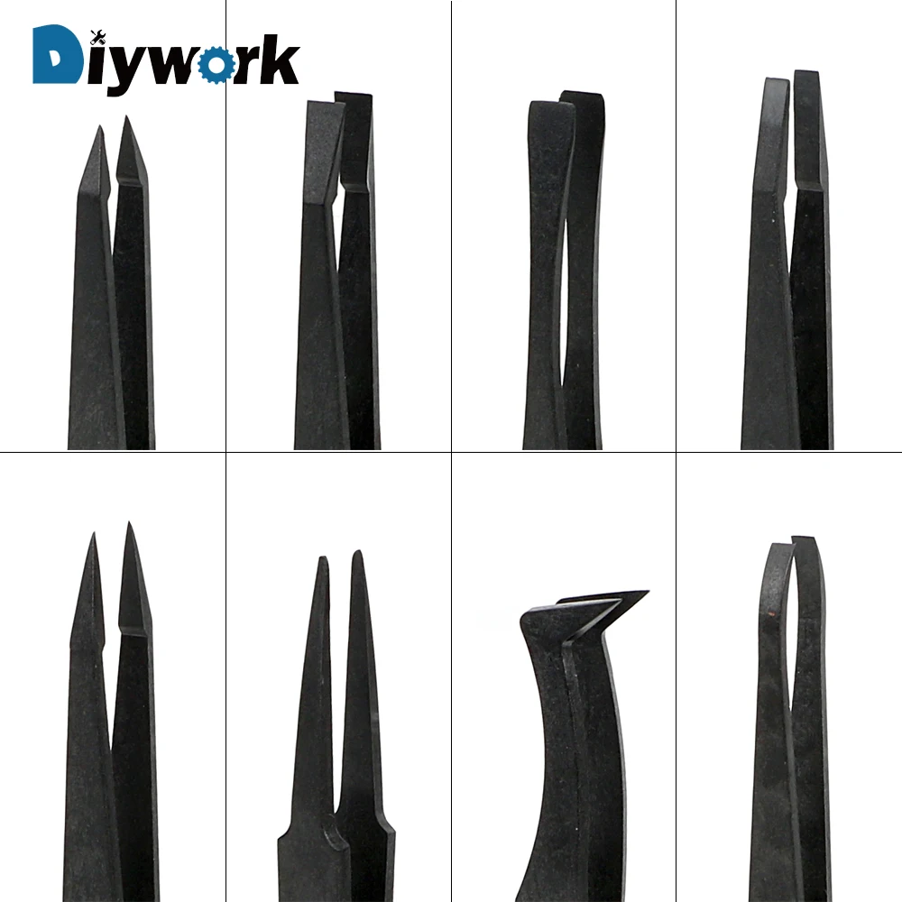 Diywork 1 Piece Esd Tweezers Plastic Curved Straight Elbow Round Tip Anti Static Precision Black huismerk kopen in de aanbieding Diywork 1 Piece Esd Tweezers Plastic Curved Straight Elbow Round Tip Anti Static Precision Black huismerk kopen in de aanbieding