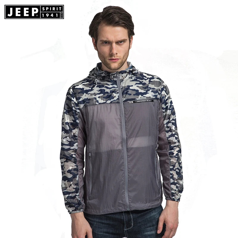 JEEP SPIRIT Jacket Clothing for Men Summer Breathable Dry Sun UV
