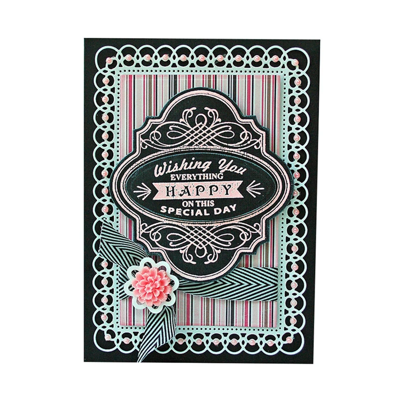 

Naifumodo 4 Pcs/lot Metal Cutting Dies Scrapbooking For Card Making DIY Embossing Cuts Craft Rectangular Pattern Frame Border