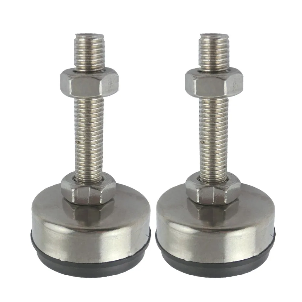 2pcs M12x60mm Adjustable Foot Cups 65mm Diameter 304Stainless Non skid