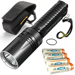 Оптовая продажа 2019 NITECORE EA42 + 4xAA 2100mAh аккумуляторная батарея 1800LMs CREE XHP35 HD фонарик Открытый Туризм Водонепроницаемый факел