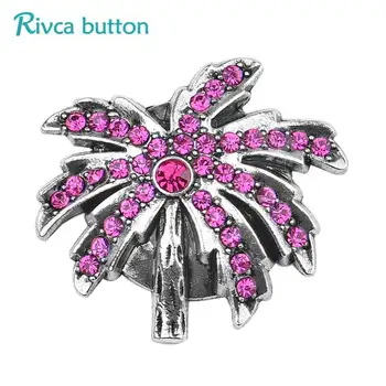 Ceny Rivca Przystawki Przycisk Biżuteryjny DIY 18mm Motyl Klon żółw Przystawki Przycisk Fit Urok Skórzane Mody Ze Stopu Mody Bransoletka Biżuteria