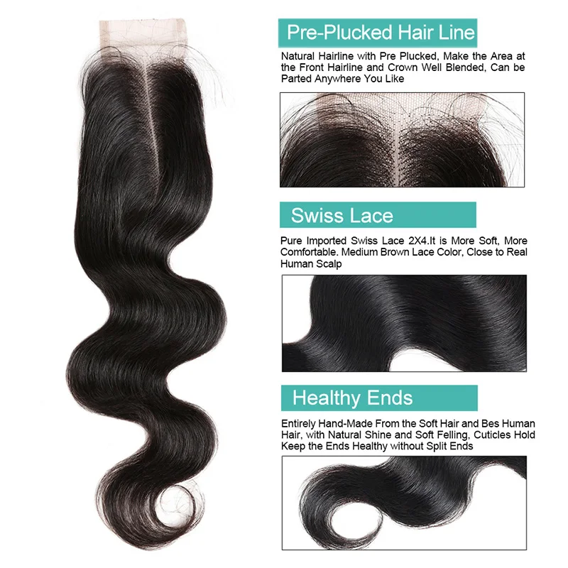 Peruvian Body Wave Hair Bundles With Closure 2 4 Human Hair Wave