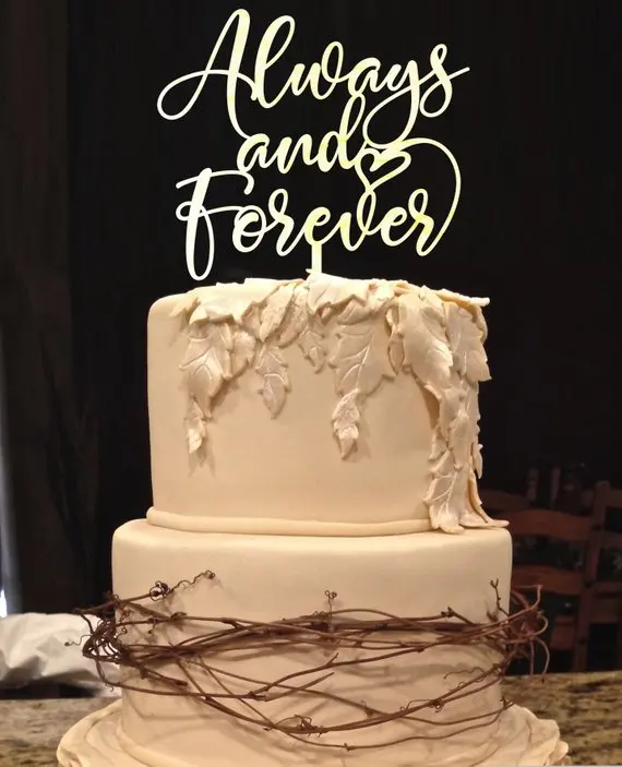 Всегда и навсегда свадебный торт Топпер Уникальный Свадебный Деревянный Торт Топпер любовь сердце Свадебные топперы для тортов