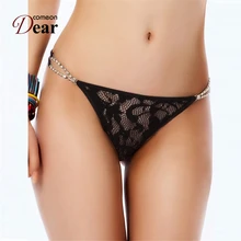 Comeondear,, женское нижнее белье, сексуальное, размера плюс, белье с отделкой бисером, PB5015, красивые кружевные прозрачные трусики