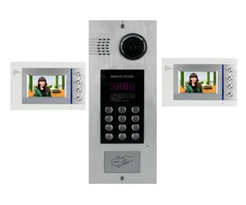 

XinSiLu Building Home security Video Intercom System 4.3" LCD Video Door Phone IR Home Video Doorbell For 2-Apartments 1 Doors