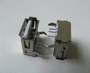 

100 pcs new 90 Degree clubfoot USB 2.0 A 4p female plane connector socket jack plug For Desktop Laptop Notebook PC charger etc.