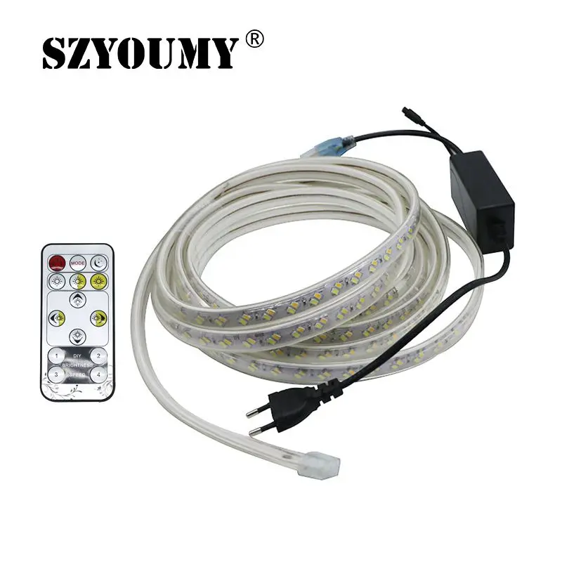 #cheap SZYOUMY 220V LED Strip Rope Light 5630 5730 SMD Dual White Dimmable Waterproof IP67 Under Cabinets DIY Party Lighting 120 Leds M