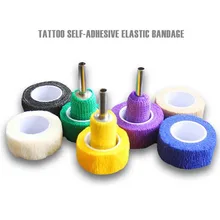 Вспомогательное оборудование татуировки 5 шт./лот татуировки Self сцепление рулон эластичный бинт ручка трубки одноразовые обмоточная лента самоклеющаяся пленка клейкая лента
