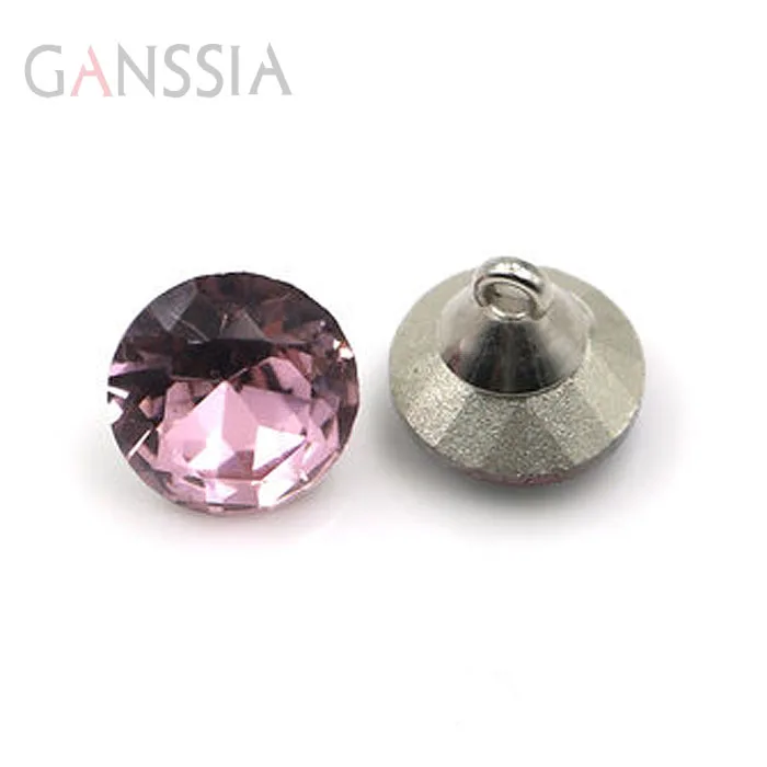 

10pcs/lot High quality Pink imitation gemstone buttons Sewing buttons for shirt Crystal buttons for garments(SS-97-1)