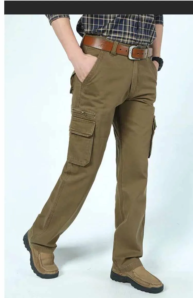 Высокое Качество Военные Стиль брюки-карго осень-зима Для мужчин свободные Повседневное Хлопковые Штаны мешковатые штаны-шаровары Хип-хоп