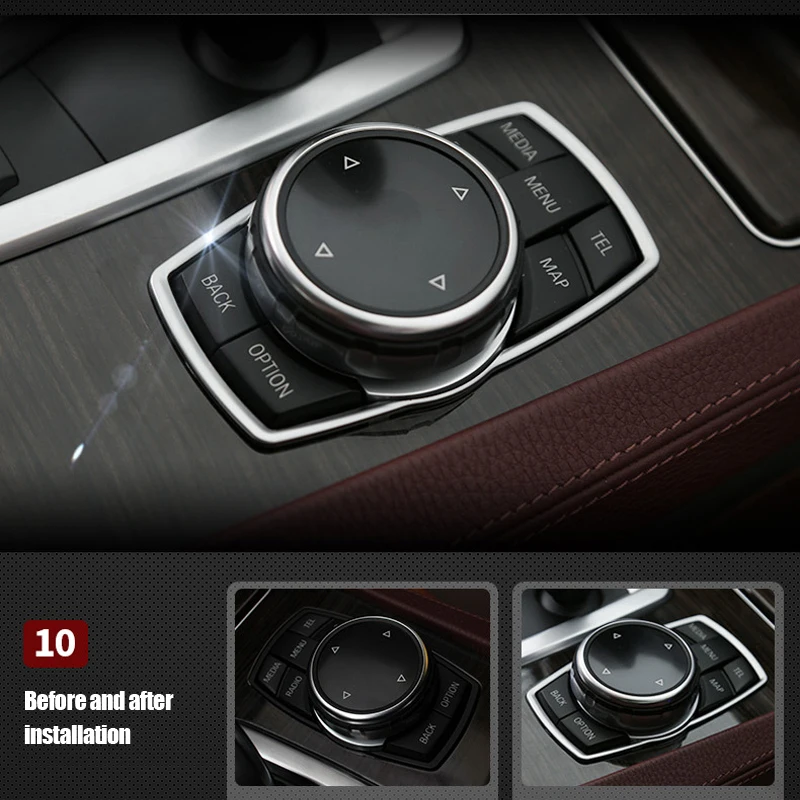 

Center Console CD frame Multimedia Trim Strips for BMW 5 series F10 F18 520 528 525 2011-17 Stainless steel Car styling