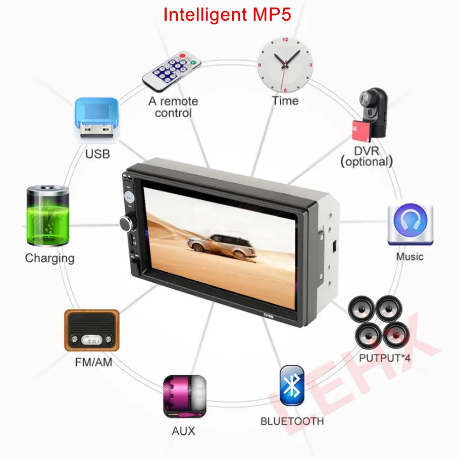 Reproductor Multimedia para coche de pantalla táctil de 7 \