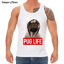 Pug Teckel Забавный топ на бретелях для мужчин Harajuku милый Французский бульдог топ на бретелях Pit Bull Топ