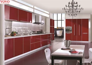 

Rose red kitchen cabinets