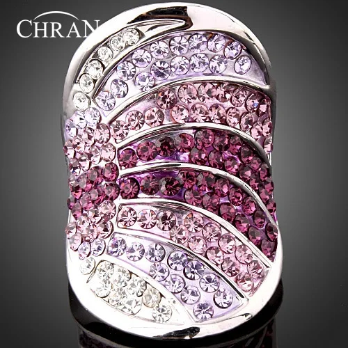 Chran Unique Style Silver Plated Sparkling Crystal Finger Rings For ...