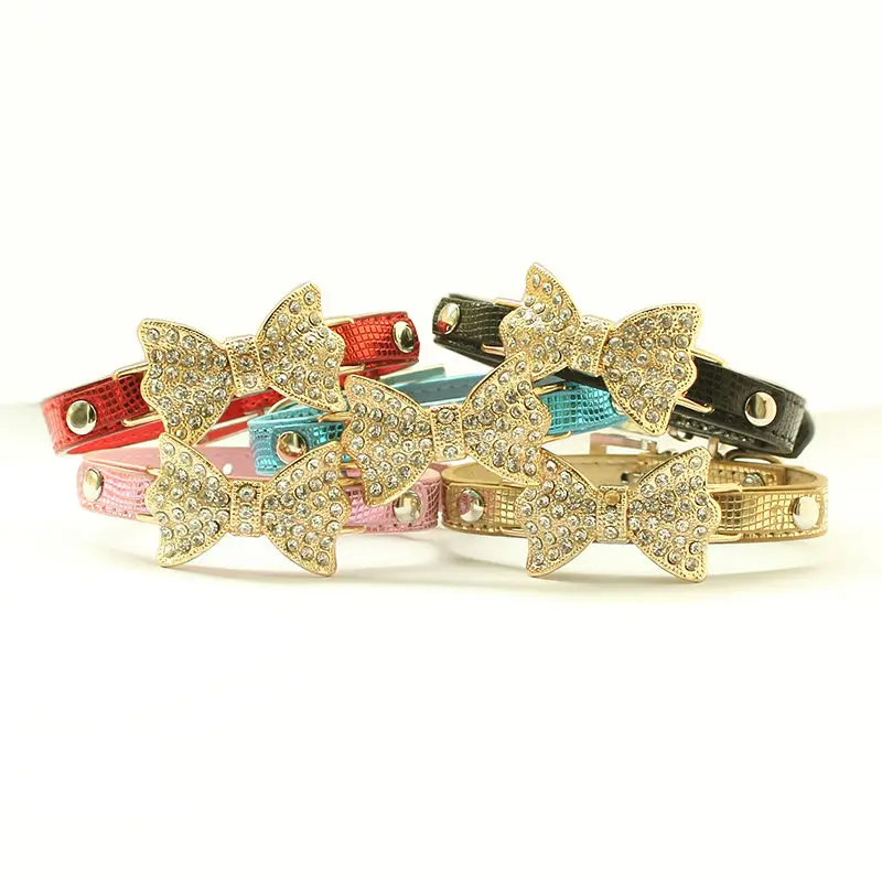 

Armi store Rhinestone Bow Princess Small Dog Small Cat Collar #ac1005 Pet Puppy Grooming Traction Collars
