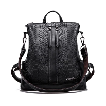 

PU Leather Backpacks Fashion Small Shoulder Bag Snake Pattern Backpack Embossed School Bags Backpack Women LIKETHIS 168-175