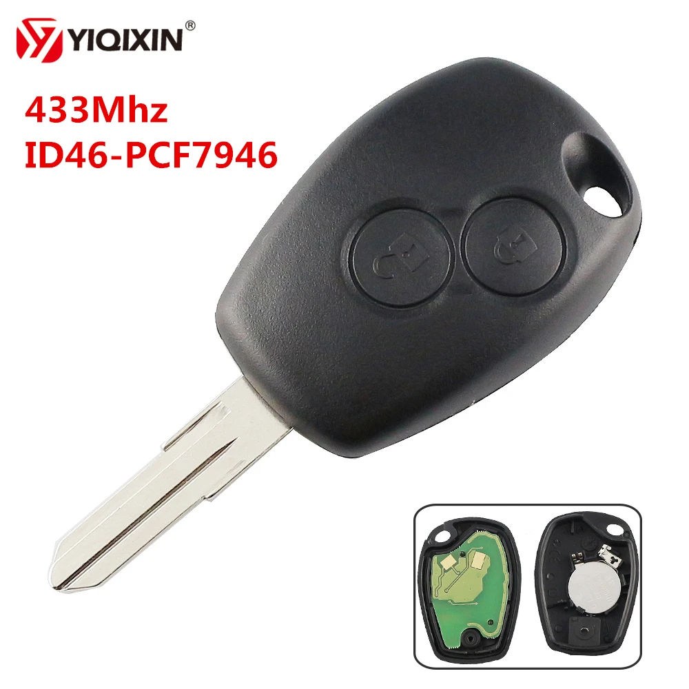 YIQIXIN 2 Tasto Chiave A Distanza Dell'automobile Per Renault Megan Modus Clio Modus Kangoo Logan Sandero Duster 433Mhz PCF7946 Circuito Integrato VAC102 Lama - HTB1G1ZMajDuK1Rjy1zjq6zraFXaL