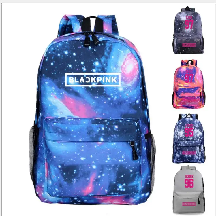 

BLACKPINK JENNIE LISA Rose Women&Men Backpack Mochila Feminina Canvas School Bags for Teenage Rucksacks Shoulder Bag Xmas Gift