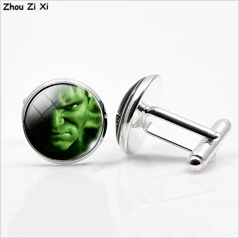 

Hulk time gem round glass cufflinks Toys