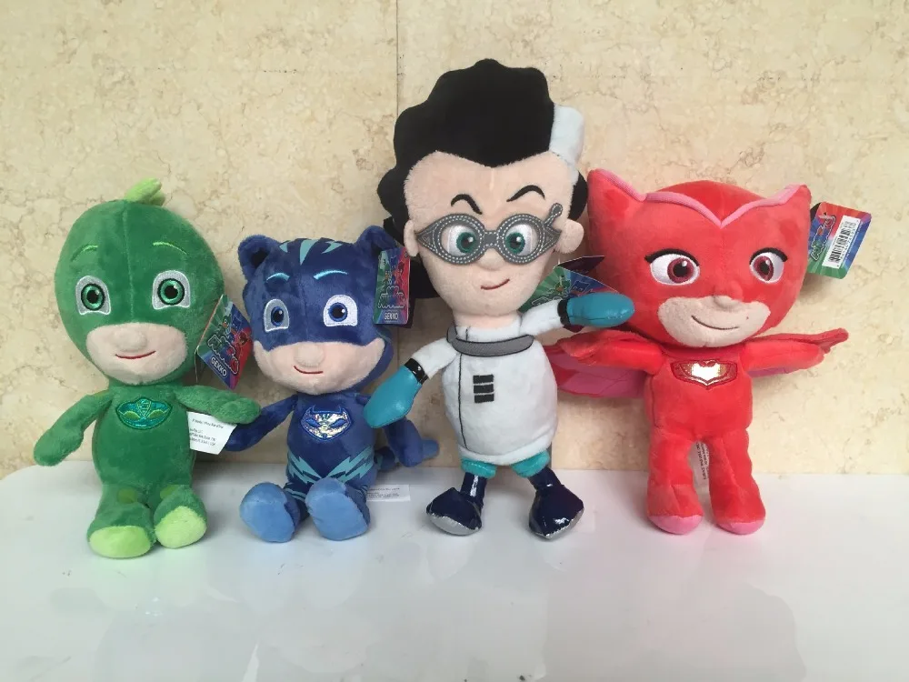 PJ MASKS Set 3 PELUCHE 22cm Original OWLETTE CATBOY GEKKO