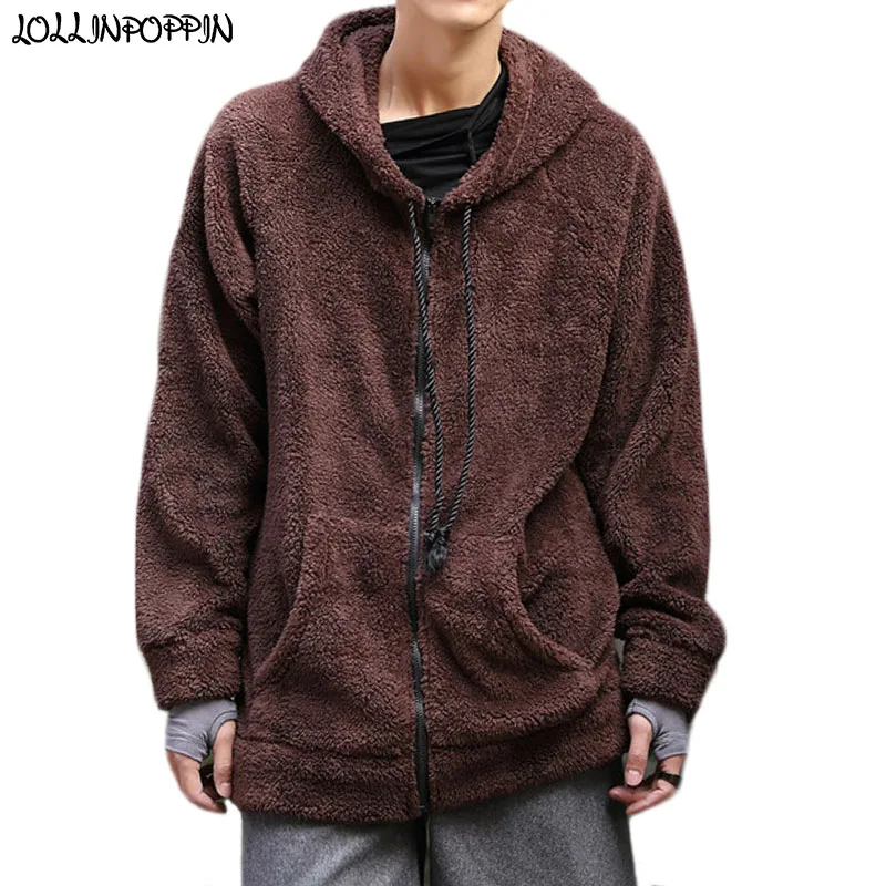 Men Coral Fleece Hoodies 2019 Autumn Winter Mens Fluffy