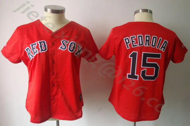 Women's #15 Dustin Pedroia Boston Red Sox Baseball Jerseys