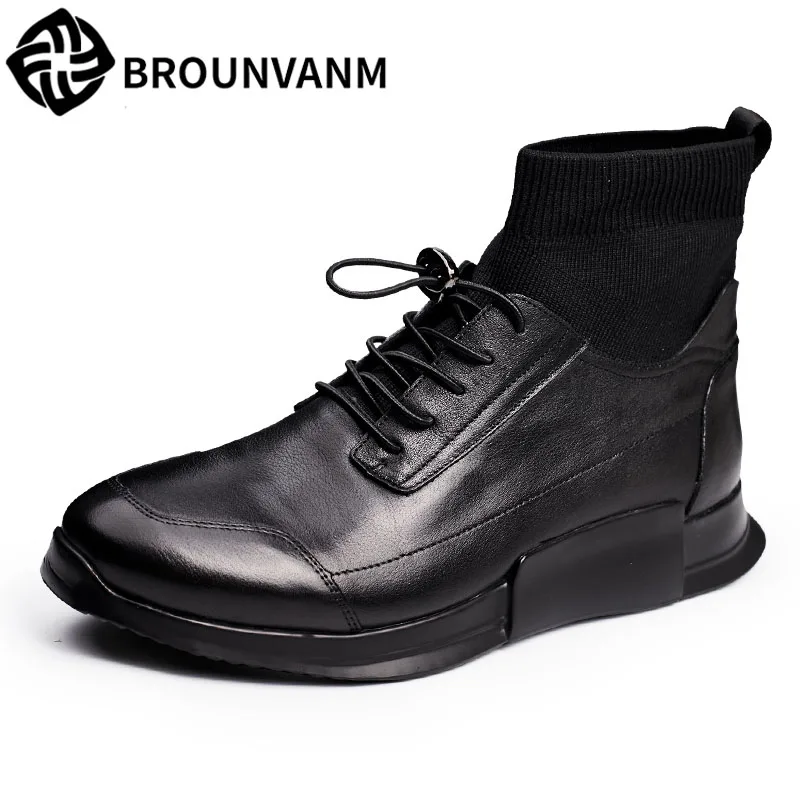 

Men's shoes and leather shoes high shoes leather shoes leisure fashion socks for short boots 2017 new men's winter boots men boo