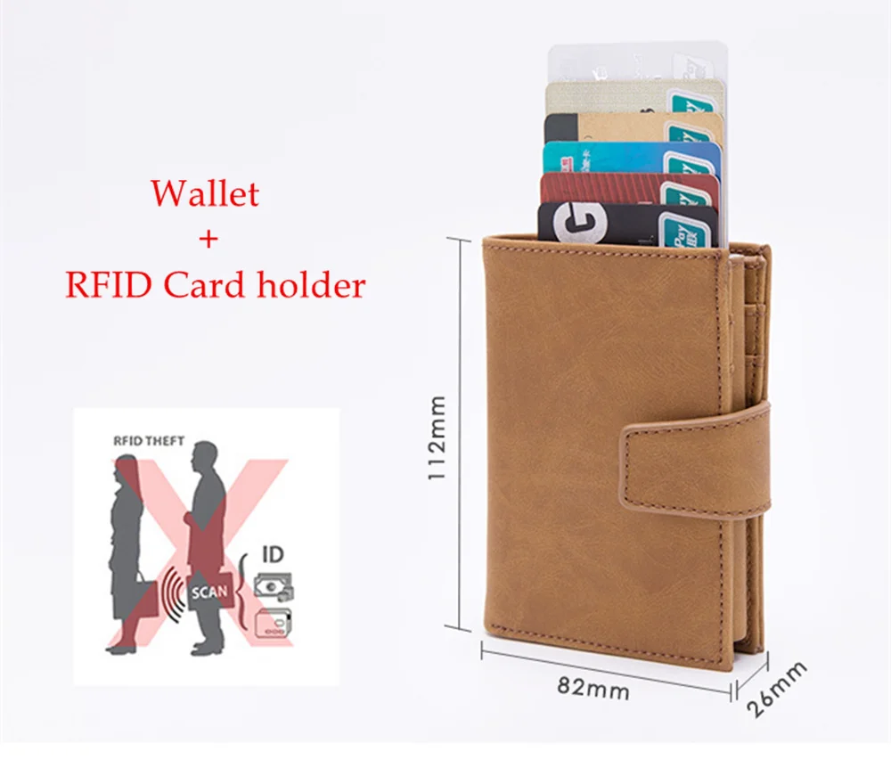 BISI GORO стиль RFID держатель для карт и минималистичный металлический кошелек для мужчин и женщин одиночная коробка алюминиевый блокирующий держатель для карт