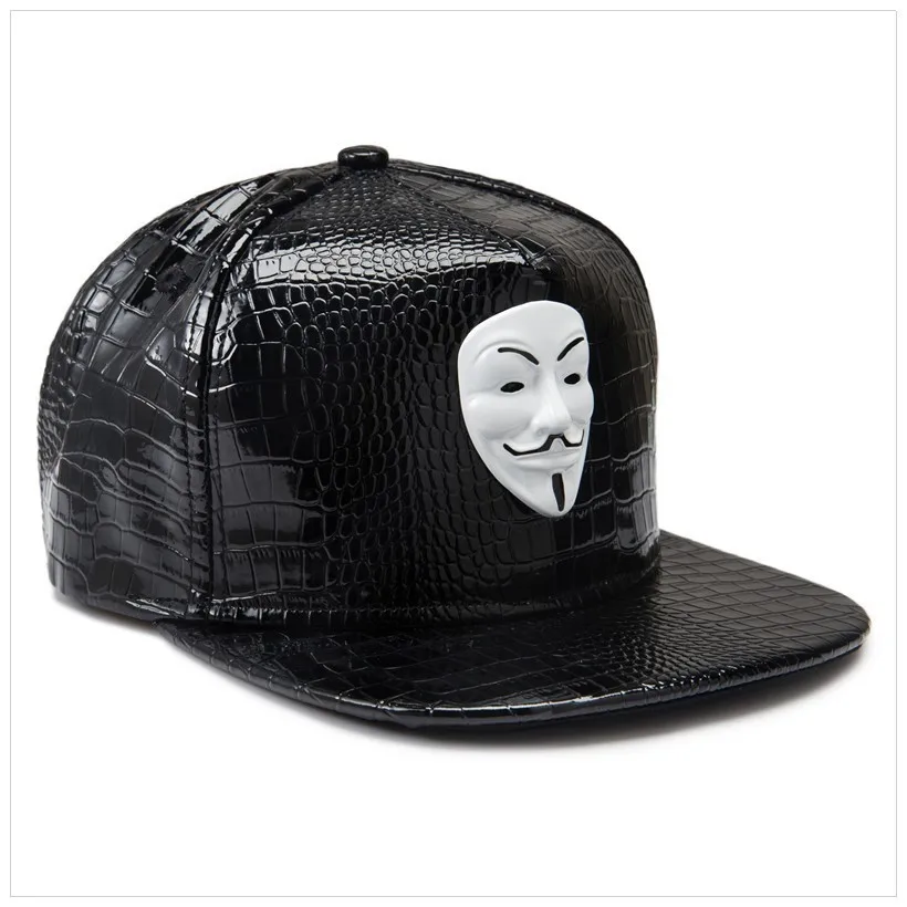 Панк Хип Хоп Snapback шапки V для Vendetta бейсбольные кепки Черные Шляпы прямые полями улица Bboy Рэппер танцор MC DJ Skate Gorras