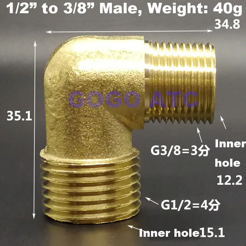 10 шт. в партии латунные медные водопроводные фитинги локоть L тип 1/8 1/4 3/8 резьба Женский Мужской соединитель 90 градусов водные соединения