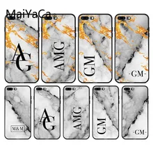 

MaiYaCa Phone Case Pink For iphone X Marble cases Colorful Phone Case For iphone 8 8plus 7 7plus Gift Custom name initials Cover