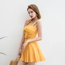 Закрытый женский купальник летнее сексуальное платье для плавания цельная одежда для плавания спортивный купальный костюм купальник пуш-ап пляжный костюм