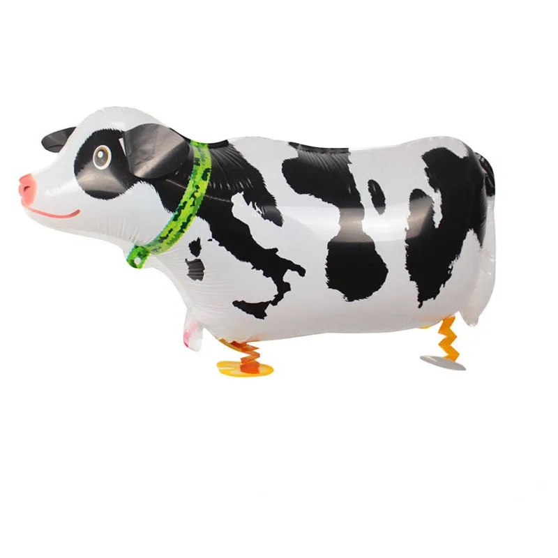 2Pcs/Lot, Walking Pet Cow Pet Air Walking Animal Balloon, Baby Shower Foil Balloon, Party/Birthday/Wedding Decorations, Toys.