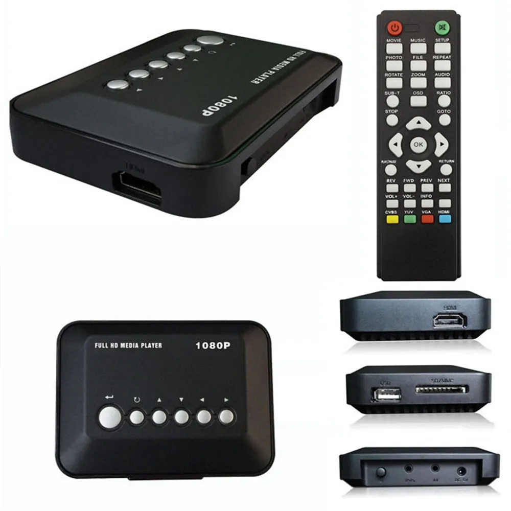 HD 1080 P USB жесткий диск плеер Масштабирование Multi Media Player MKV AVI RMVB ЕС/Великобритания Plug N.23