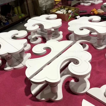 

Hotel wooden door solid white color door handle Cloud shape glass door antique handles half round steel door handles