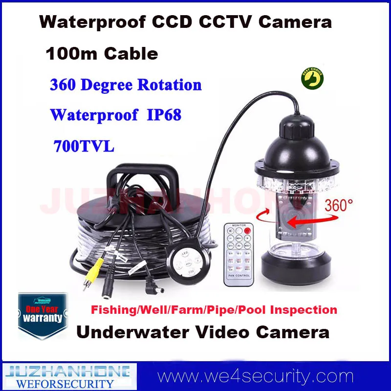 High Quality 700TVL 100m Under Water fishing camera IP68 waterproof camera for fishing,360 Rotation CCD Camera,Remote Control
