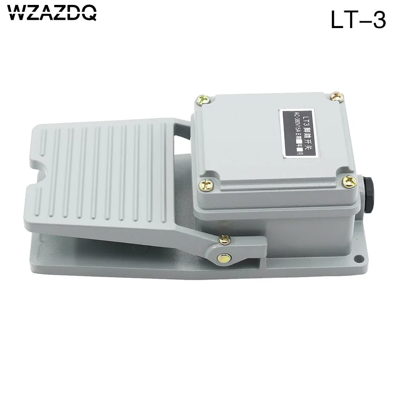 Wzazdq que carimba o controle do interruptor de pé lt3 escudo de alumínio interruptor de pé ac 380 v 10a