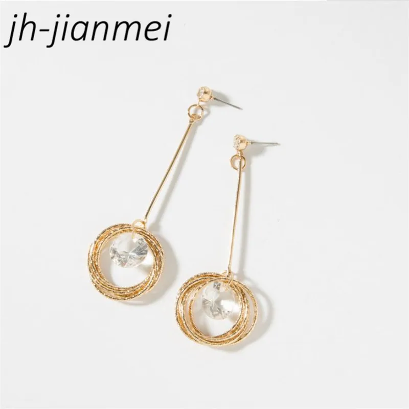 

Jewelry Women's Earrings Zircon Wild Fashion Stacked Circle Earrings Simple Trendy Temperament Super Flash
